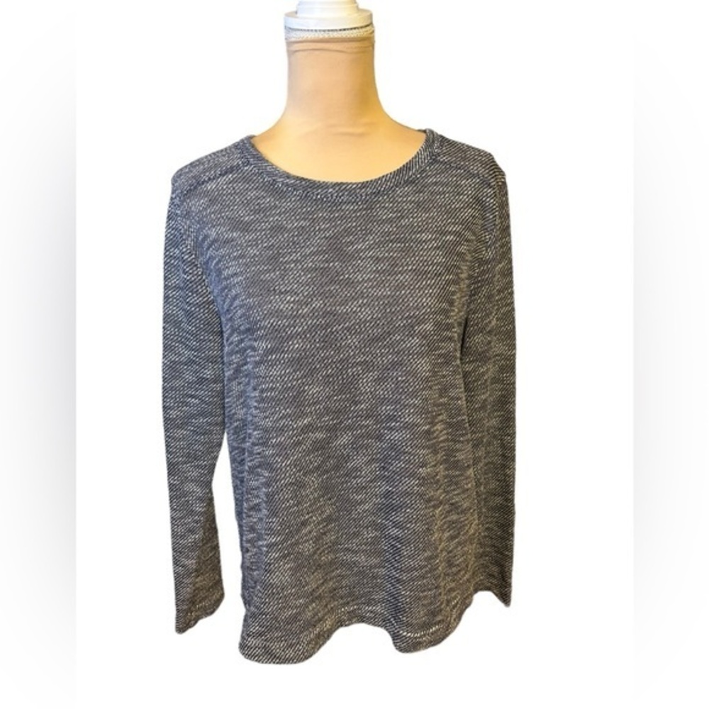 Gap Womens Black Marled Long Sleeve Top Large